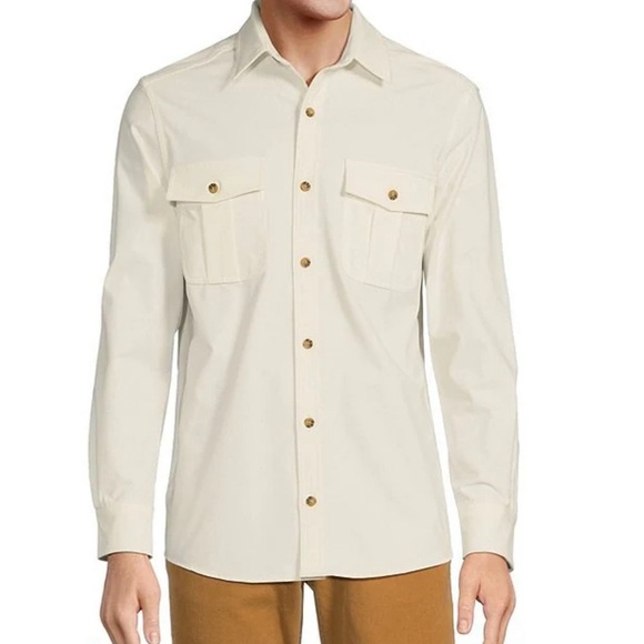 Rowm The Lodge Collection Long Sleeve Brushed Solid Button Down Shirt, 2XT - Picture 11 of 11